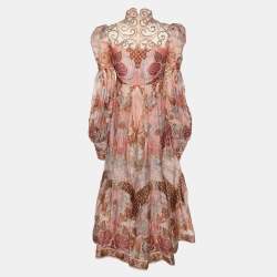 Pre Owned Zimmermann Multicolor Linen Blend Kaleidoscope Maxi Dress S