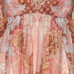 Pre Owned Zimmermann Multicolor Linen Blend Kaleidoscope Maxi Dress S