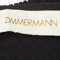 Zimmermann Black  Ruffle Detail Rib Knit One Shoulder Top M
