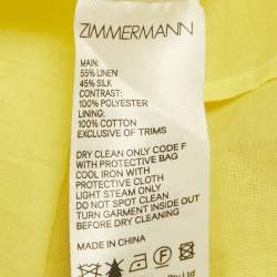 Zimmermann Yellow Linen Blend Botanica Bralette Gown S