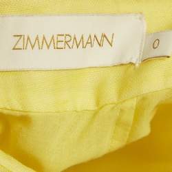 Zimmermann Yellow Linen Blend Botanica Bralette Gown S