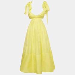 Zimmermann Yellow Linen Blend Botanica Bralette Gown S