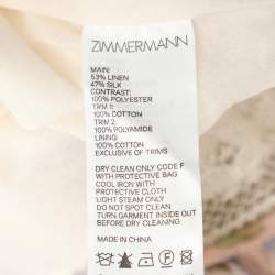 Pre Owned Zimmermann Multicolor Linen Silk Wonderland Smocked Mini Dress M