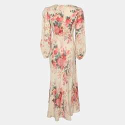 Pre Owned Zimmermann Multicolor Printed Linen Laelia Dress M