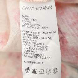 Pre Owned Zimmermann Multicolor Printed Linen Laelia Dress M