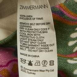 Zimmermann White Floral Print Linen Mini Dress M