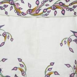 Zimmermann White Floral Print Linen Mini Dress M