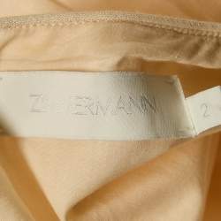 Zimmermann Peach/Orange Floral Print Scallop Detail Halliday Midi Dress M