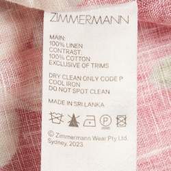 Zimmermann Red Floral Print Linen Lexi Wrap Long Dress S