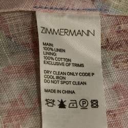 مملوكة مسبقًا Zimmermann Blue Floral Linen Bellitude Midi Dress M