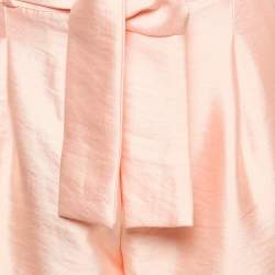 Pre Owned Zimmermann Pink Satin Waist Tie-Up Trousers L