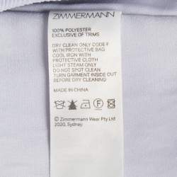 Pre Owned Zimmermann Blue Crepe Ruffled The Lovestruck Crop Top L