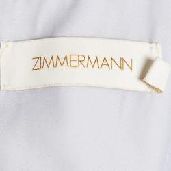 Pre Owned Zimmermann Blue Crepe Ruffled The Lovestruck Crop Top L