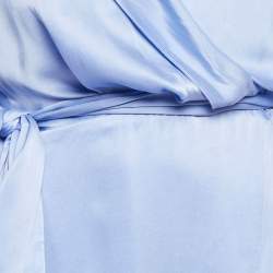 Zimmermann Blue Satin Silk Ruffled Wrap Dress XL