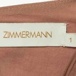 Pre Owned Zimmermann Ballet Pink Burnout Sunray Pleated Midi Dress M