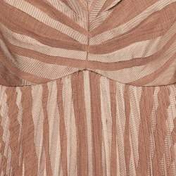 Pre Owned Zimmermann Ballet Pink Burnout Sunray Pleated Midi Dress M