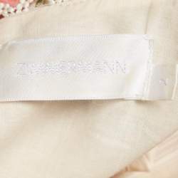 Zimmermann Pink Floral Print Linen Jumpsuit M