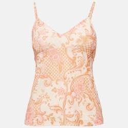 Pre Owned Zimmermann Pink Printed Silk Blend Top XS