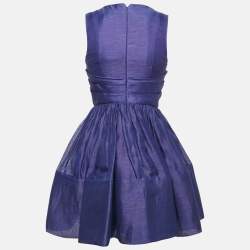 مملوكة مسبقًا فستان ميني زيمرمان تاما كتان أزرق مخلوط رقبة حرف في مقاس صغير جدًا - إكس سمول