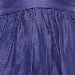 مملوكة مسبقًا فستان ميني زيمرمان تاما كتان أزرق مخلوط رقبة حرف في مقاس صغير جدًا - إكس سمول