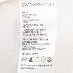 Zimmermann White Floral Print Linen Maxi Dress XS