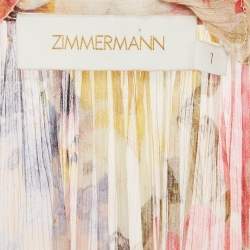 Pre Owned Zimmermann Multicolor Floral Print Silk Belted Wonderland Midi Dress M