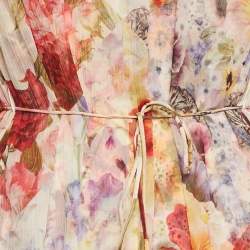 Pre Owned Zimmermann Multicolor Floral Print Silk Belted Wonderland Midi Dress M