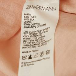 Zimmermann Pink Linen Blend Midi Dress S