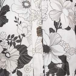 Zimmermann White Floral Print Linen Button Front Blouse L