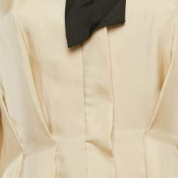 Zimmermann Beige Silk Pleated Midi Shirt Dress L