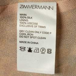 Zimmermann Multicolor Floral Print Silk Paneled Carnaby Midi Dress L