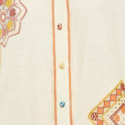 Zimmermann Cream Ottie Lace Trim Cotton Shirt and Skirt Set M/L