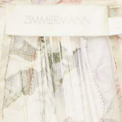مملوكة مسبقًا Zimmermann Beige Floral Print Silk Tiered Mini Dress S