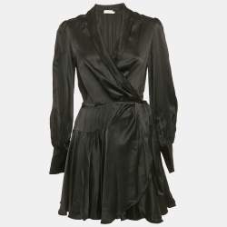 Zimmermann Black Silk Mini Wrap Dress 