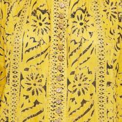 Zimmermann Yellow Printed Cotton Flounce Mini Dress XS
