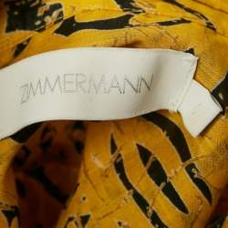 Zimmermann Yellow Printed Cotton Flounce Mini Dress XS