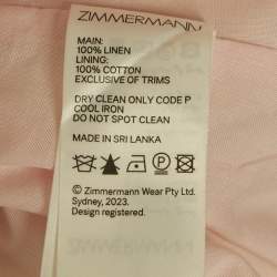 Zimmermann Pink/Yellow Printed Linen Ruffled Cut-Out Mini Dress M
