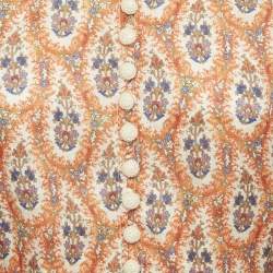 Zimmermann Orange Floral Print Linen Belted Mini Dress M