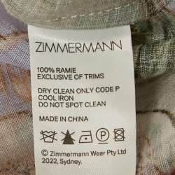 Pre Owned Zimmermann Multicolor Floral Printed Ramie & Linen Shirt & Pants Set L