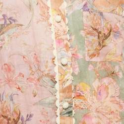 Pre Owned Zimmermann Multicolor Floral Printed Ramie & Linen Shirt & Pants Set L