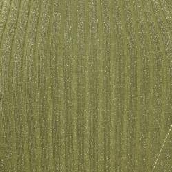 Pre Owned Zimmermann Green Lurex Knit Cold Shoulder Bodycon Dress XS