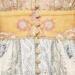 Pre Owned Zimmermann Multicolor Printed Linen Lace Trimmed Mini Dress S