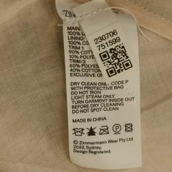 Pre Owned Zimmermann Multicolor Printed Linen Lace Trimmed Mini Dress S