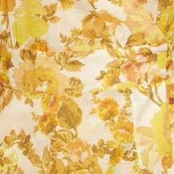 Zimmermann Orange Floral Print Cotton Wrap Mini Dress M