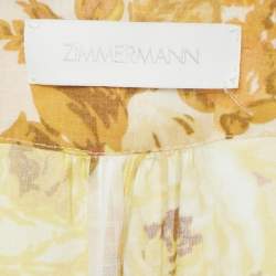 Zimmermann Orange Floral Print Cotton Wrap Mini Dress M