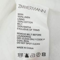 Pre Owned Zimmermann White Floral Printed Linen Carnaby Long Dress S