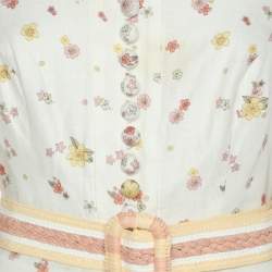 Pre Owned Zimmermann White Floral Printed Linen Carnaby Long Dress S
