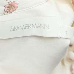 Pre Owned Zimmermann White Floral Printed Linen Carnaby Long Dress S