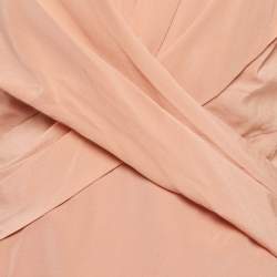 Pre Owned Zimmermann Pink Silk Drape Detail Midi Dress M