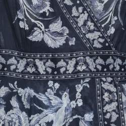 Pre Owned Zimmermann Blue Printed Cotton Wrap Dress S